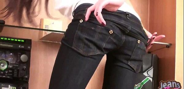  These tight jeans are hot but I have to take them off